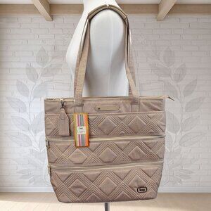 NEW ❤️ Lug Legacy Taxi Heather Sand Large Slim Laptop North South Tote RFID